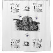 Duschvorhang Vintag Nähen (Vorderseite)