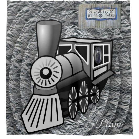 Duschvorhang Vintag Zug (Vorderseite)