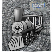 Duschvorhang Vintage Zug (Vorderseite)