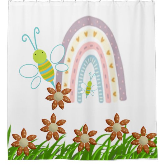 Duschvorhang Wasser Hummelgras (Vorderseite)