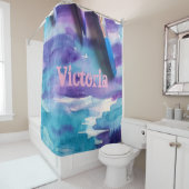 Duschvorhang Wasserfarben Blau (Beispiel)