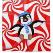 Duschvorhang Weihnachtspenguin (Vorderseite)