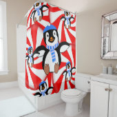 Duschvorhang Weihnachtspenguin (Beispiel)