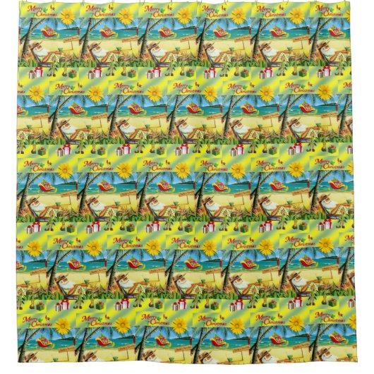 Duschvorhang Weihnachtsstrand Bum Santa (Vorderseite)