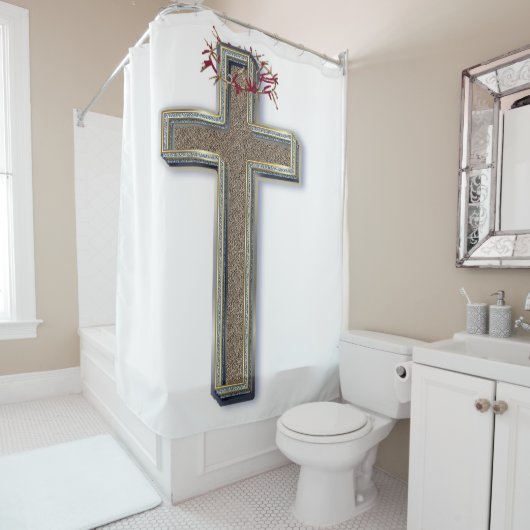 Duschvorhang weiß Hintergrund (Beispiel)