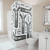 Duschvorhang weiße Zipper (Beispiel)