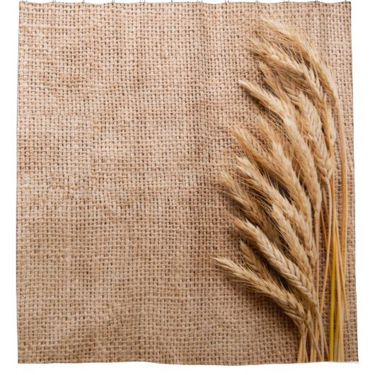 Duschvorhang Weizen auf Burlap Sack Land Rustikal (Vorderseite)