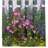 Duschvorhang"WHITE PICKET FENCE AND BLUME" Duschvorhang (Vorderseite)