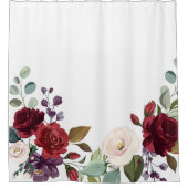 Duschvorhang White Roses Gold Geometric Fl (Vorderseite)