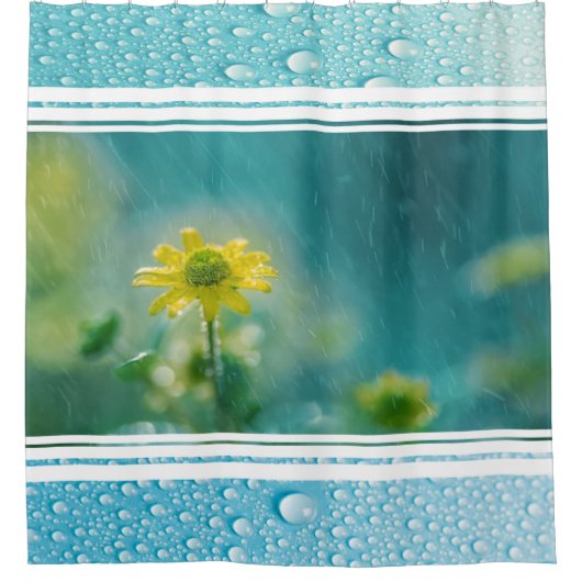 Duschvorhang/Wildblumen mit Regen Duschvorhang (Vorderseite)