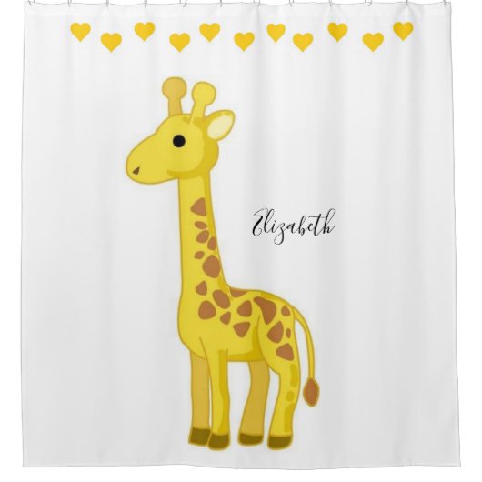 Duschvorhang Yellow Giraffe Herzen (Vorderseite)