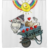 Duschvorhang Ziege Kitten Liebe Rote Herzen (Vorderseite)