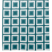 Duschvorhang - Zierquadrat im Cyan (Vorderseite)