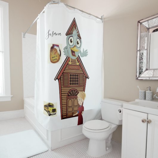 Duschvorhang zurück zum Schullehrer-Bus (Beispiel)