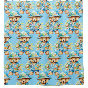 Duschvorhänge aus dem blauen Teddy-Bären Duschvorhang