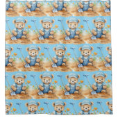 Duschvorhänge aus dem blauen Teddy-Bären Duschvorhang (Vorderseite)