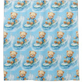 Duschvorhänge aus dem blauen Teddy-Bären Duschvorhang (Vorderseite)