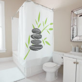 Duschvorhangsteinentwurf des Zenkiesels stapelnder Duschvorhang (Beispiel)