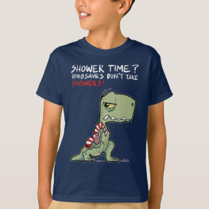 Duschzeit Lustiger T-Rex Dinosaurier Kinder T-Shirt