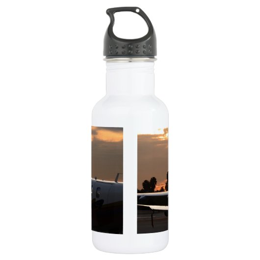 Düsenflugzeug Edelstahlflasche (Rückseite)