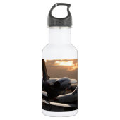 Düsenflugzeug Edelstahlflasche (Vorderseite)