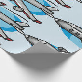Düsenflugzeug für Luftfahrtfans Geschenkpapier (Ecke)