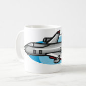 Düsenflugzeug für Luftfahrtfans Kaffeetasse (Vorderseite Links)