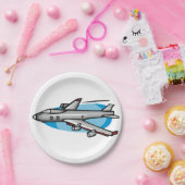 Düsenflugzeug für Luftfahrtfans Pappteller (Party)
