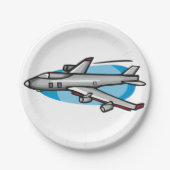 Düsenflugzeug für Luftfahrtfans Pappteller (Vorderseite)