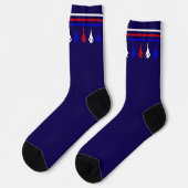 Düsenflugzeug Luftwaffe Rot Weiß Blau Luftfahrt Socken (Linkes Detail)