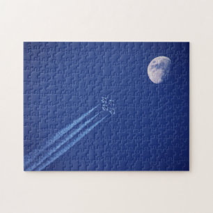 Düsenflugzeuge neben dem Mond   British Columbia Puzzle