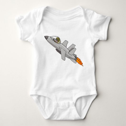 Düsenjäger-Pilotbaby Baby Strampler (Vorderseite)