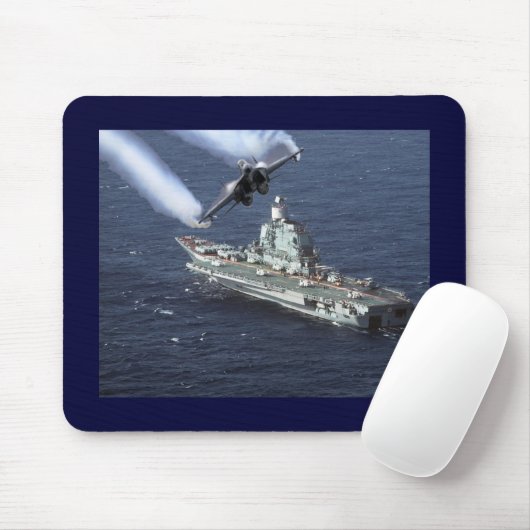 Düsenjäger über Marine-Schiff Mousepad (Mit Mouse)