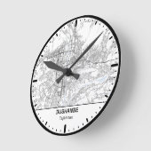 Dushanbe Clock City Line Art Runde Wanduhr (Winkel)