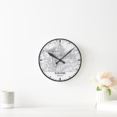 Dushanbe Clock City Line Art Runde Wanduhr (Zuhause)