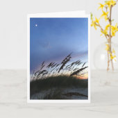 Dusk am Strand. Karte (Gelbe Blume)