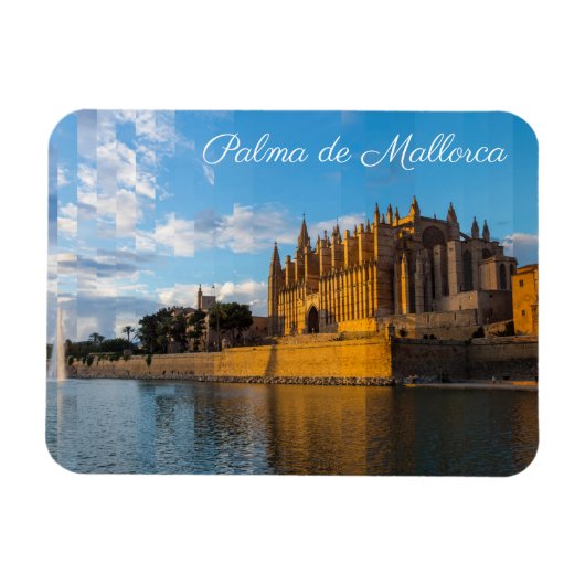 Dusk an der Kathedrale von Palma de Mallorca Magnet (Horizontal)