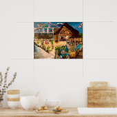 "Dusk at Mojito's" Gemälde von Willowcatdesigns Poster (Küche)