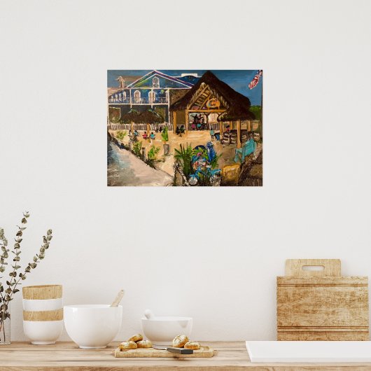 "Dusk at Mojito's" Gemälde von Willowcatdesigns Poster (Küche)