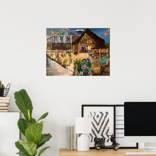 "Dusk at Mojito's" Gemälde von Willowcatdesigns Poster (Heimbüro)