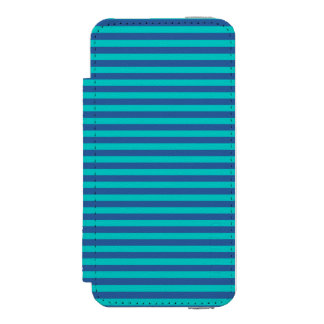 Dusk Blue and Dark Turquoise Stripes Incipio Watson™ iPhone 5 Geldbörsen Hülle