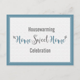 Dusk Blue Gray Zuhause Sweet Zuhause Housewarming Einladungspostkarte