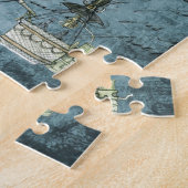 Dusk Blue Heißluftballon Steampunk Handschrift Puzzle (Seite)