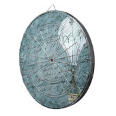 Dusk Blue Hot Air Ballon Steampunk Handwriting Dartscheibe (Vorderseite rechts)