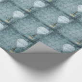 Dusk Blue Hot Air Ballon Steampunk Handwriting Geschenkpapier (Ecke)