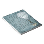 Dusk Blue Hot Air Ballon Steampunk Handwriting Notizblock (angewinkelt)
