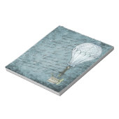 Dusk Blue Hot Air Ballon Steampunk Handwriting Notizblock (Rotiert)