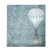 Dusk Blue Hot Air Ballon Steampunk Handwriting Notizblock (Vorderseite)
