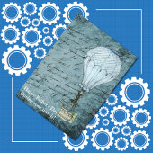 Dusk Blue Hot Air Balloon Steampunk Father's Day Karte