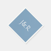 Dusk Blue Monogram Paper Napkins Serviette (Ecke)